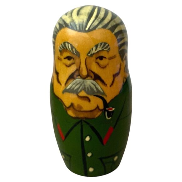 Russian Leaders Nesting Dolls USSR Set 5 Hand Painted Matryoshka Vintage - Picture 6 of 9